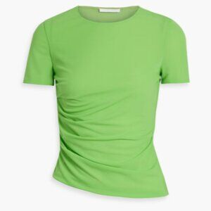 Helmut Lang Green Ruched Mesh Crepe T-shirt - S/M, Reversible